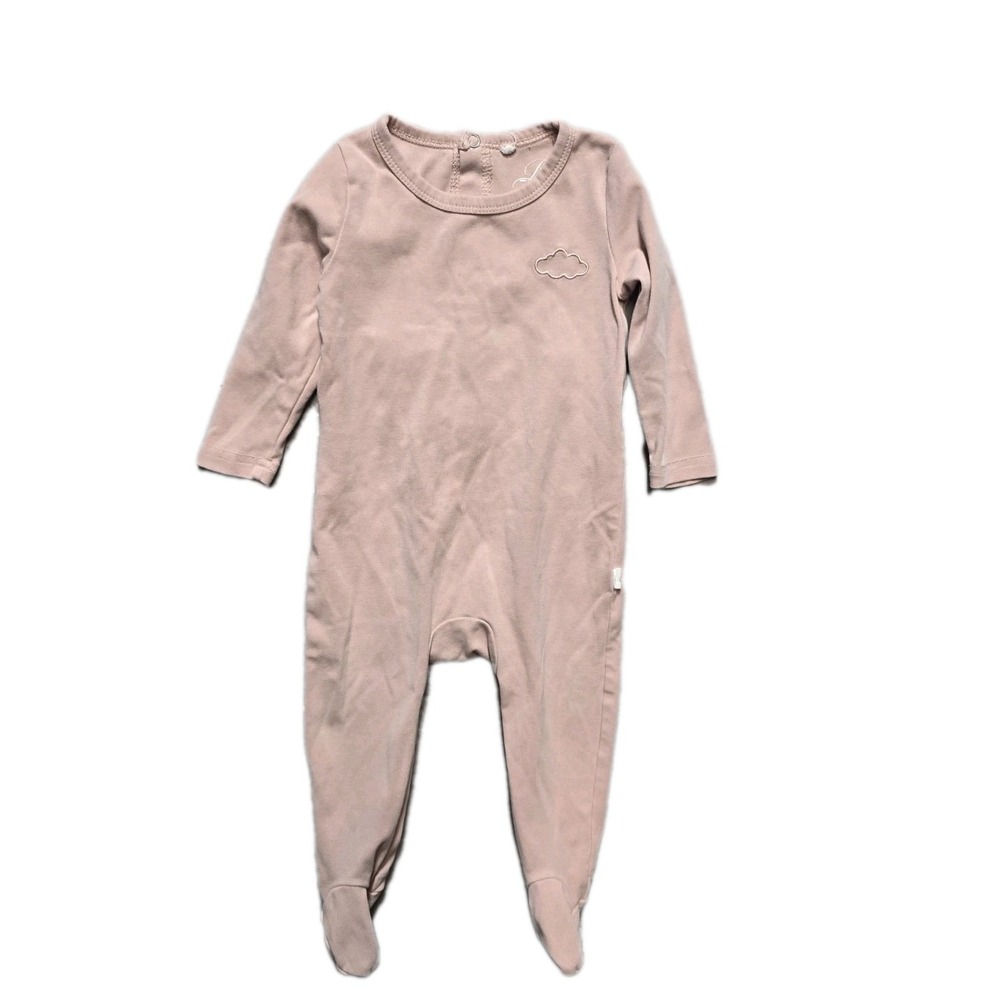 Pouf Baby Girl Berry Pink Cotton Footie Size 9-12 Months‎ Cloud
